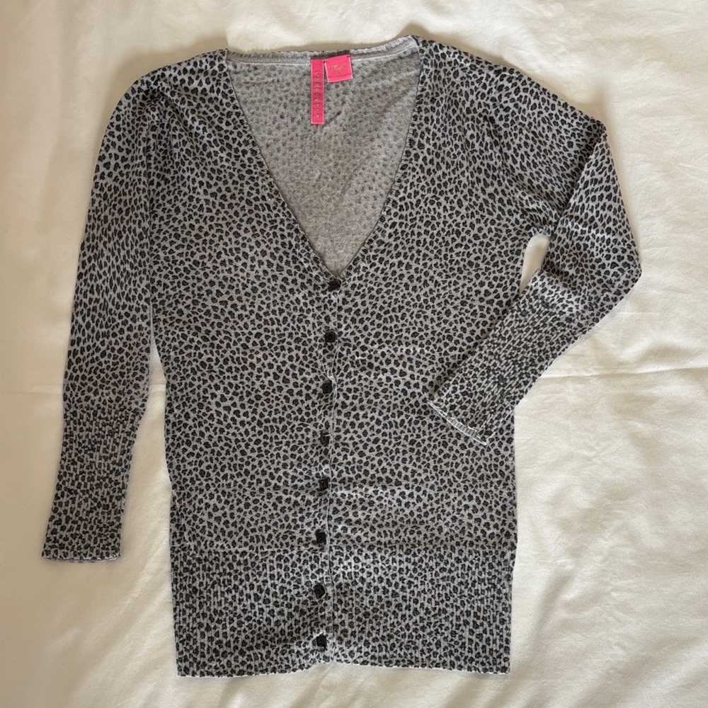 Charlotte Tarantola elegant design animal-print Black & Gray Cardigan